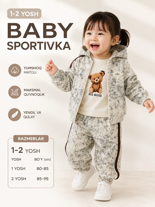 Kiz bola sportivka komplekt huddi, shim, futbolka jigarrang