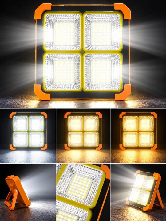Quyoshli LED projektor fonar 4 blokli USB zaryadli ko‘chma chiroq