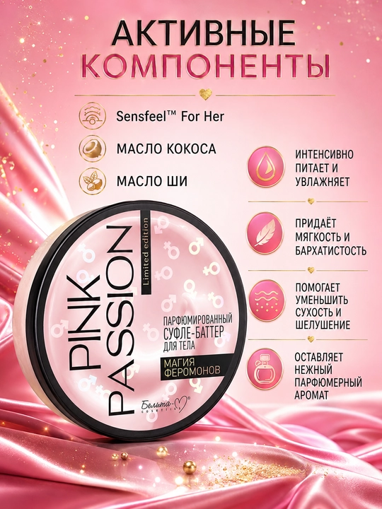 Pink Passion — набор для тела из 5 средств: гель, крем, скраб и спрей-шиммер