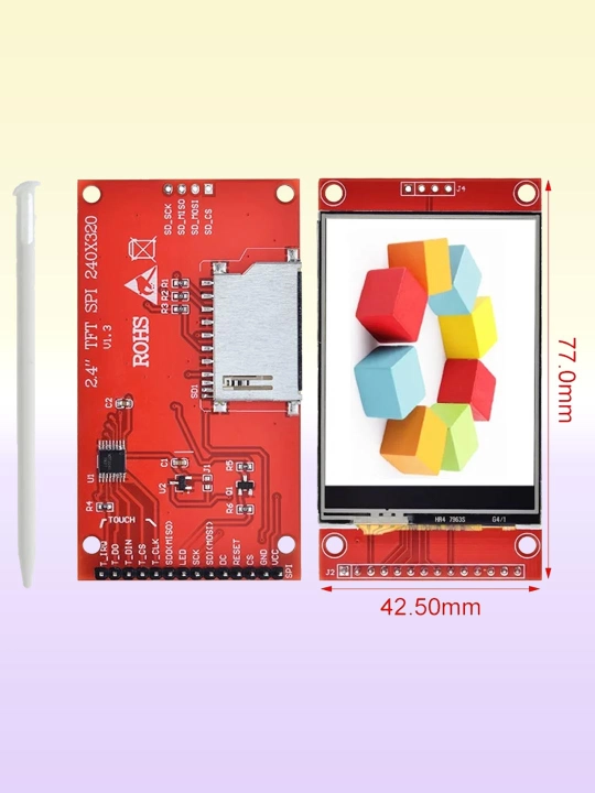 Rangli TFT LCD displeylar, sensorli va sensorsiz, SPI, 1.44' - 3.5', 8 ta/14 ta pin