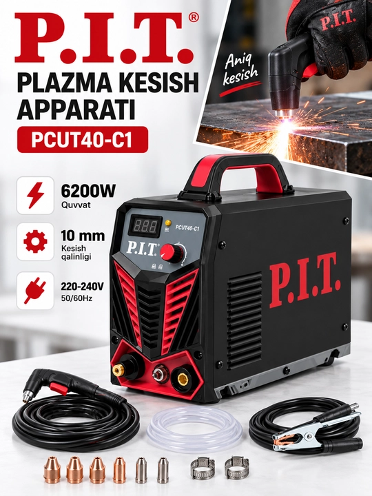 P.I.T. PCUT40-C1 plazma kesish apparati 6200W metall kesgich