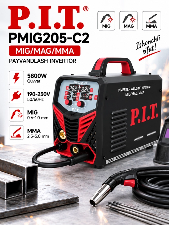 P.I.T. PMIG205-C2 сварочный аппарат MIG MAG MMA 5800W
