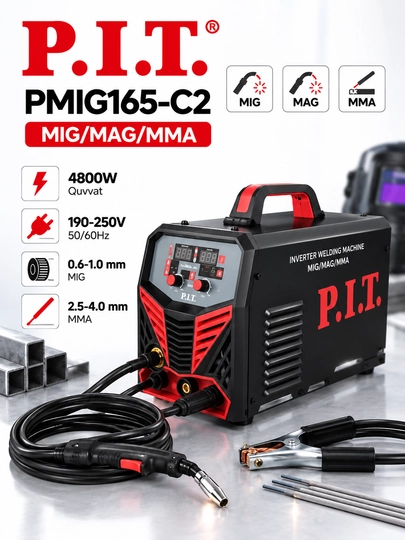 P.I.T. PMIG165-C2 payvandlash apparati MIG MAG MMA 4800W inverter
