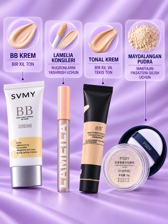 Makiyaj uchun to'liq to'plam, Beauty box, Makiyaj set, 35 tasi 1 da, 23 tasi 1 da