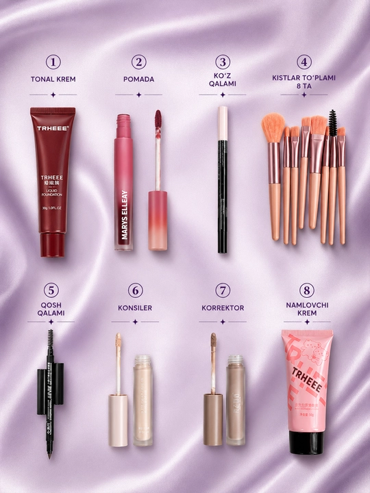 Makiyaj uchun to'liq to'plam, Beauty box, Makiyaj set, 35 tasi 1 da, 23 tasi 1 da