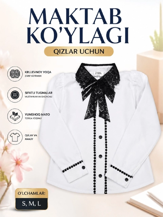 Qizlar uchun maktab bluzkasi - 
