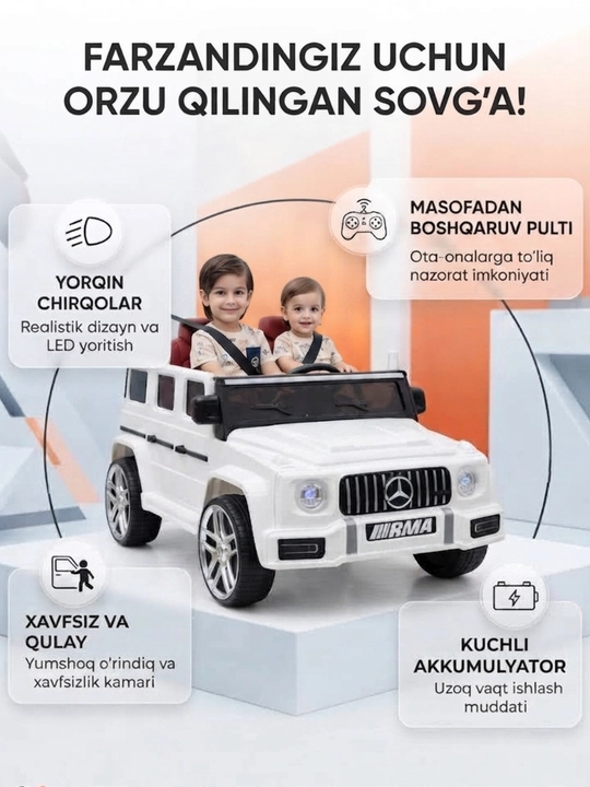 Bolalar elektromobili, akkumulyatorli mashina, elektromashina - 