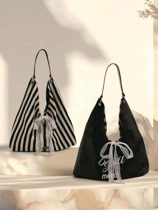 Ayollar uchun ikki tomonlama shopper sumka, Beyou Merci matoli