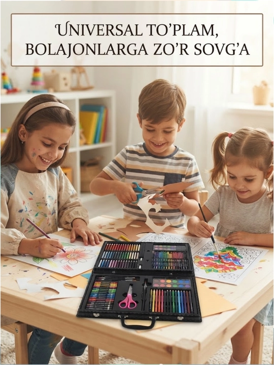 Набор художника для рисования и творчества, в чемодане, краски, фломастеры, карандаши, 150 шт - 