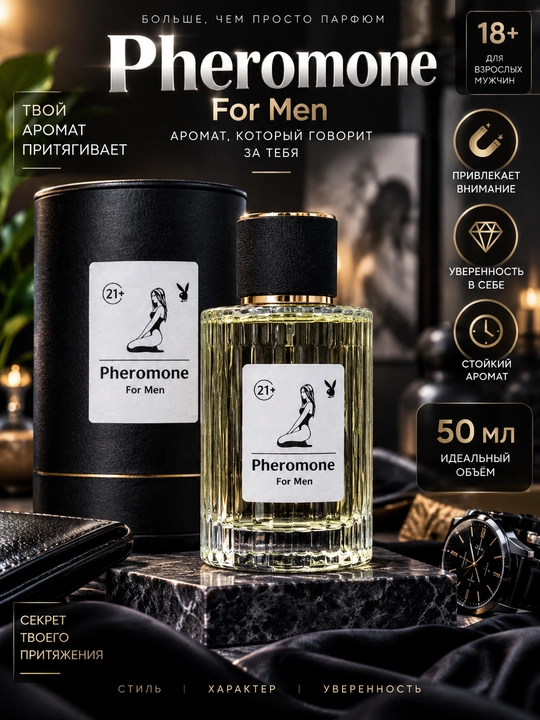 Feramon erkaklar uchun hashamatli va o'ziga jalb qiluvchi elegant ifor, 50 ml