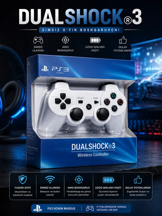 Simsiz o‘yin joystigi P3, gamepad, qulay boshqaruv va zaryadlash kabeli - 