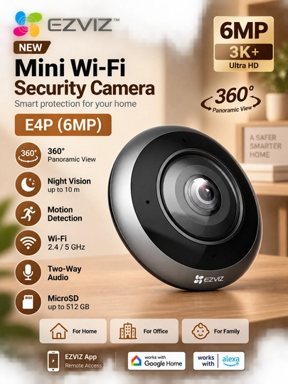 EZVIZ E4p 6MP — панорамная Wi-Fi камера 360°
