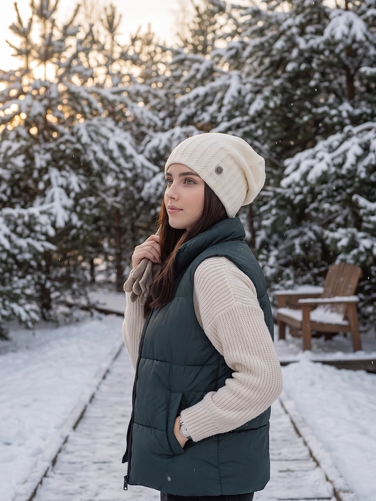 Trikotaj qishki shapka ayollar uchun, qishki bosh kiyimlar SNOWL