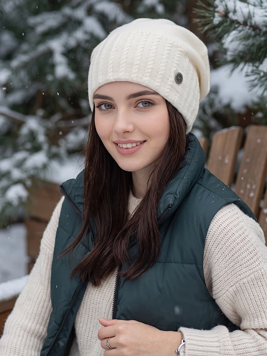 Trikotaj qishki shapka ayollar uchun, qishki bosh kiyimlar SNOWL