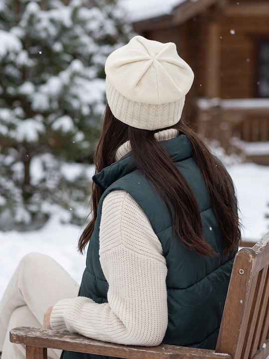 Trikotaj qishki shapka ayollar uchun, qishki bosh kiyimlar SNOWL