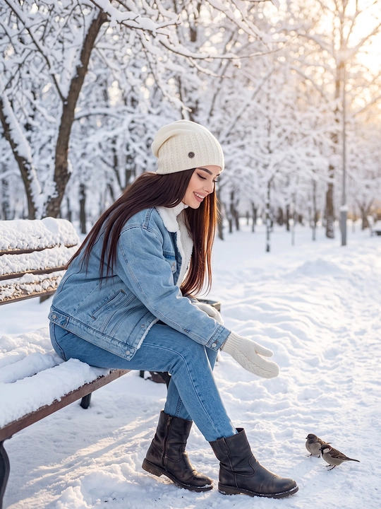 Trikotaj qishki shapka ayollar uchun, qishki bosh kiyimlar SNOWL