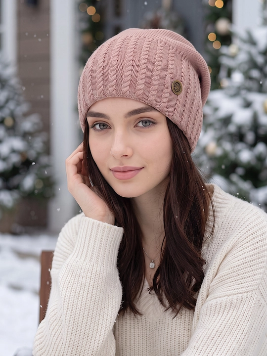 Trikotaj qishki shapka ayollar uchun, qishki bosh kiyimlar SNOWL