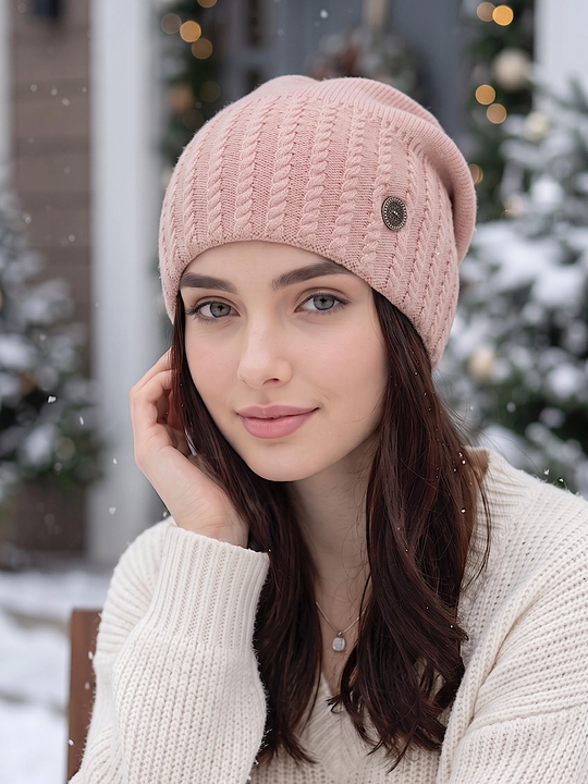 Trikotaj qishki shapka ayollar uchun, qishki bosh kiyimlar SNOWL