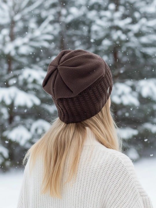 Trikotaj qishki shapka ayollar uchun, qishki bosh kiyimlar SNOWL
