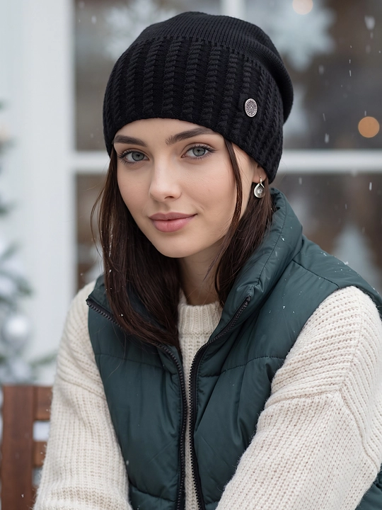 Trikotaj qishki shapka ayollar uchun, qishki bosh kiyimlar SNOWL