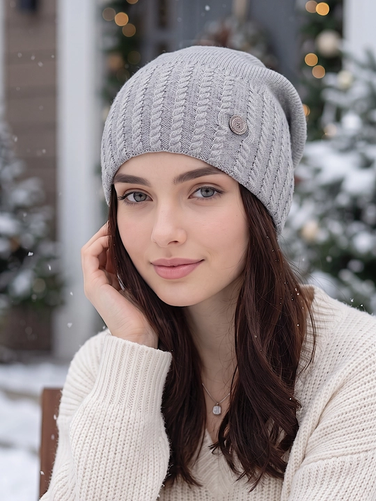 Trikotaj qishki shapka ayollar uchun, qishki bosh kiyimlar SNOWL