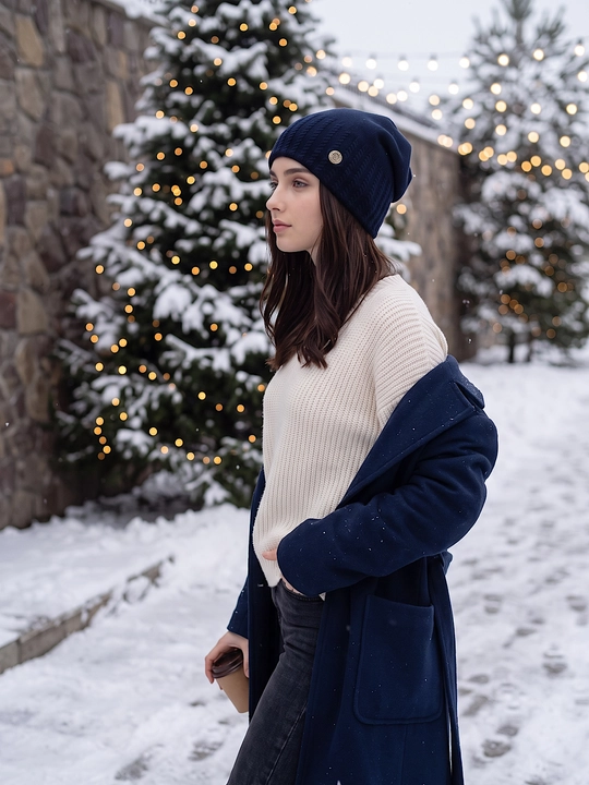 Trikotaj qishki shapka ayollar uchun, qishki bosh kiyimlar SNOWL