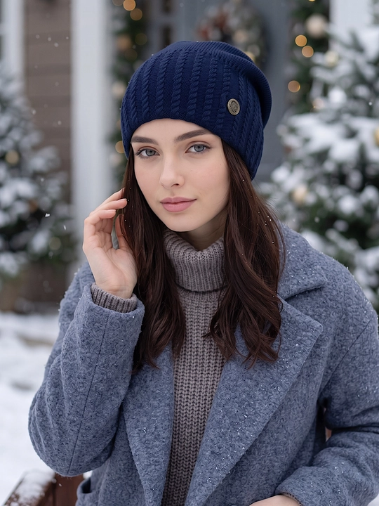 Trikotaj qishki shapka ayollar uchun, qishki bosh kiyimlar SNOWL