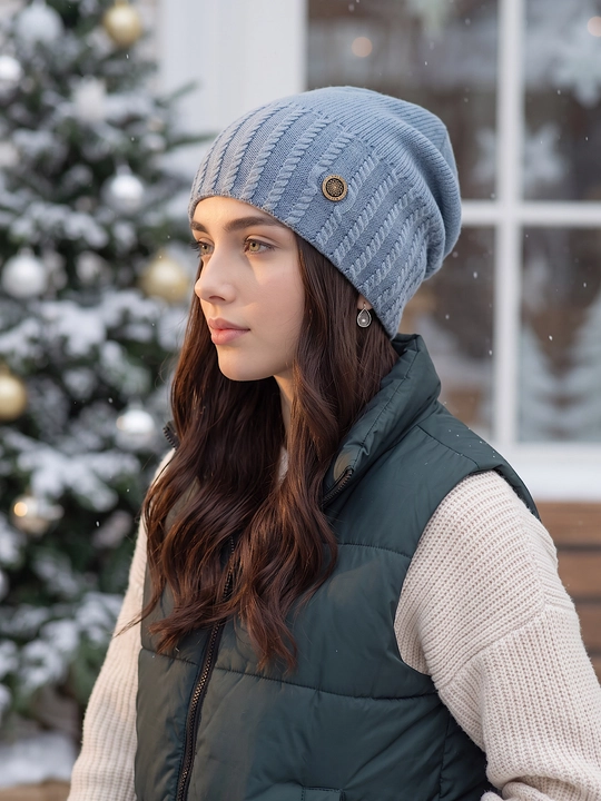 Trikotaj qishki shapka ayollar uchun, qishki bosh kiyimlar SNOWL