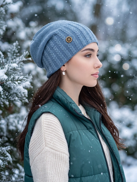 Trikotaj qishki shapka ayollar uchun, qishki bosh kiyimlar SNOWL
