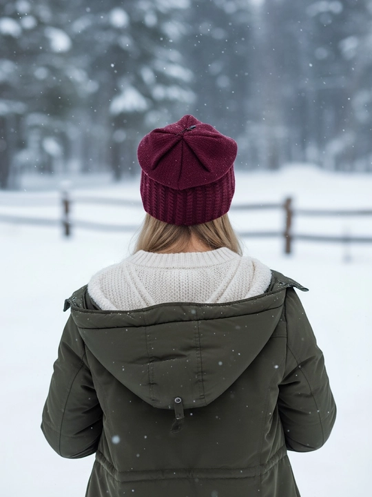 Trikotaj qishki shapka ayollar uchun, qishki bosh kiyimlar SNOWL