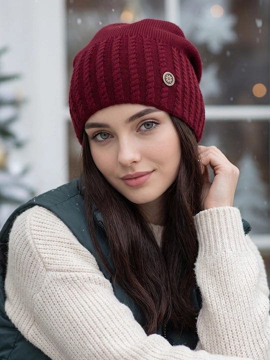 Trikotaj qishki shapka ayollar uchun, qishki bosh kiyimlar SNOWL