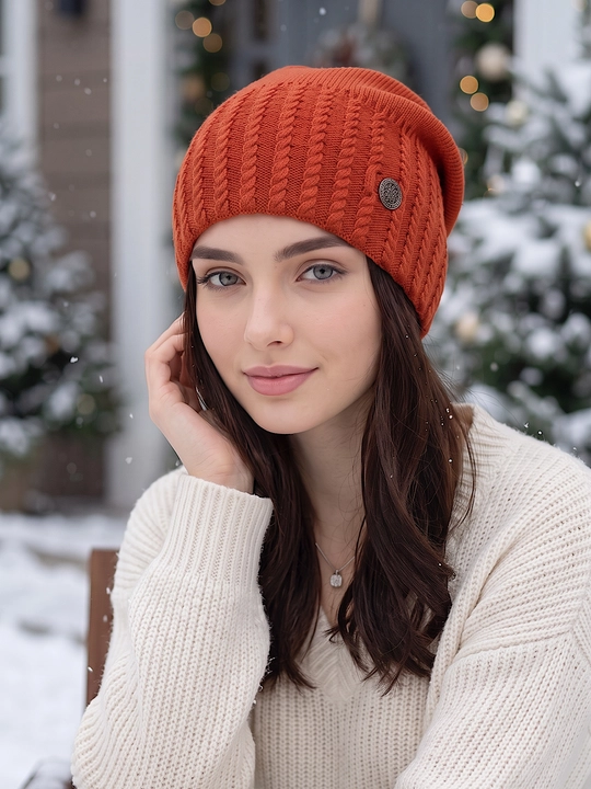 Trikotaj qishki shapka ayollar uchun, qishki bosh kiyimlar SNOWL
