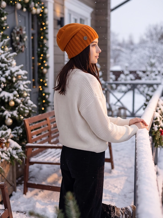 Trikotaj qishki shapka ayollar uchun, qishki bosh kiyimlar SNOWL