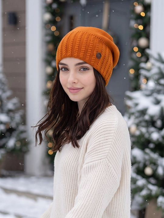 Trikotaj qishki shapka ayollar uchun, qishki bosh kiyimlar SNOWL