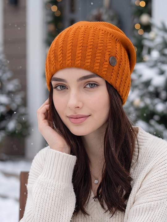 Trikotaj qishki shapka ayollar uchun, qishki bosh kiyimlar SNOWL