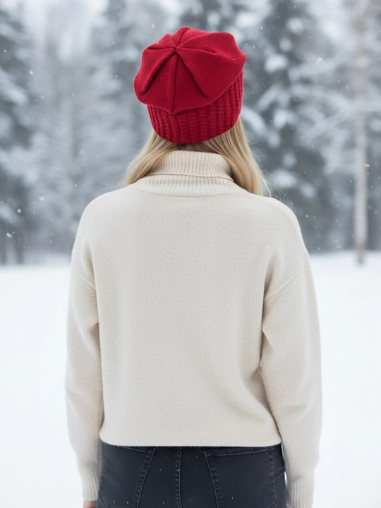 Trikotaj qishki shapka ayollar uchun, qishki bosh kiyimlar SNOWL