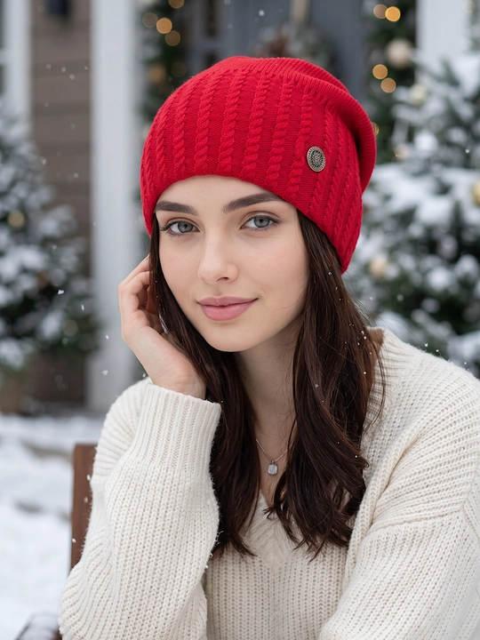 Trikotaj qishki shapka ayollar uchun, qishki bosh kiyimlar SNOWL