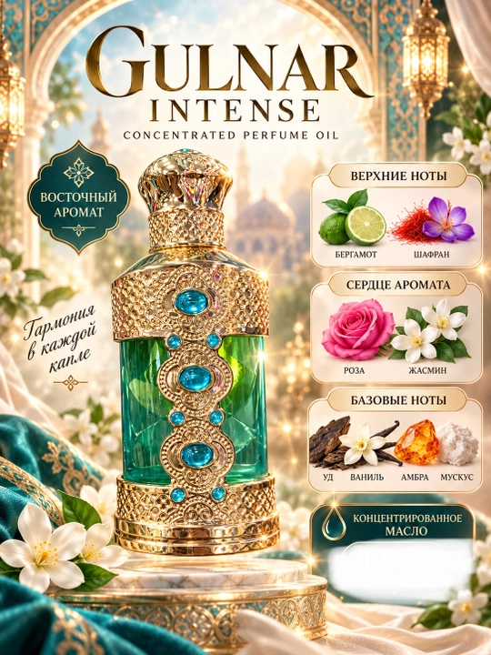 HAMIDI, Gulnar, INTENSE, uniseks iforli, Sharq moyli atirlari, 20 ml