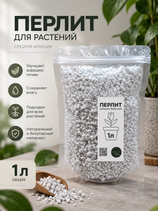 Перлит средняя фракция — дренаж, рассада, комнатные растения - 