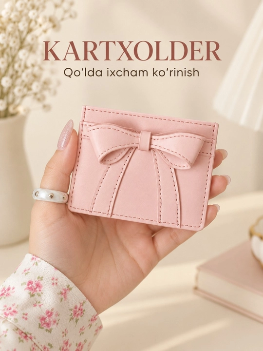 Ayollar kartxolderi, bank kartalari uchun hamyon, vizitnitsa, mini karta g‘ilofi, bantli