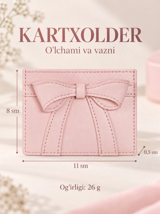 Ayollar kartxolderi, bank kartalari uchun hamyon, vizitnitsa, mini karta g‘ilofi, bantli