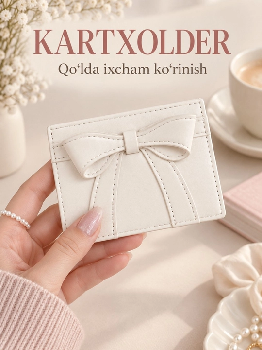 Ayollar kartxolderi, bank kartalari uchun hamyon, vizitnitsa, mini karta g‘ilofi, bantli