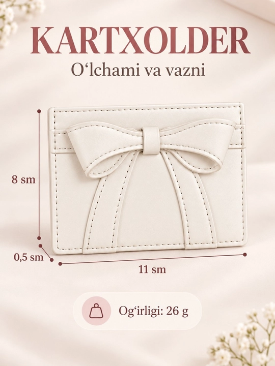 Ayollar kartxolderi, bank kartalari uchun hamyon, vizitnitsa, mini karta g‘ilofi, bantli