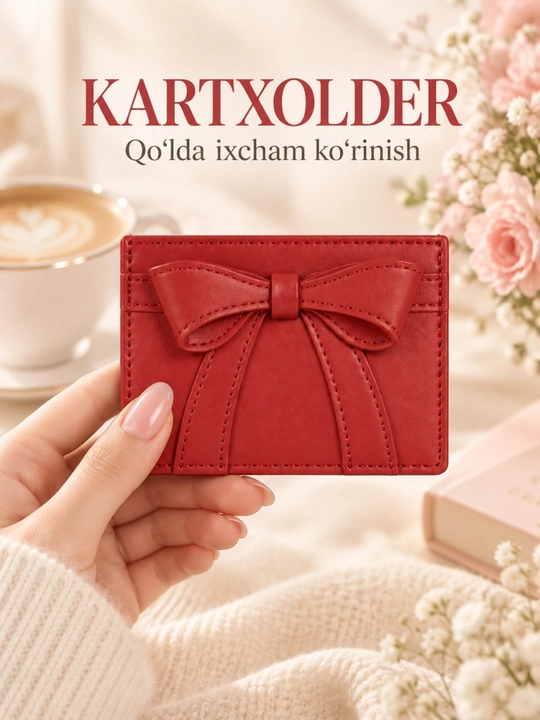 Ayollar kartxolderi, bank kartalari uchun hamyon, vizitnitsa, mini karta g‘ilofi, bantli