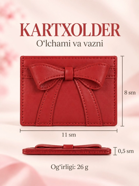 Ayollar kartxolderi, bank kartalari uchun hamyon, vizitnitsa, mini karta g‘ilofi, bantli