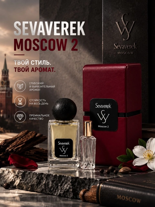 Sevaverek Moscow 2 мужские женские духи, миндаль, жасмин, амбра, унисекс парфюм, стойкие - 