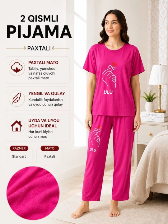 Ayollar pijamasi, pijama ayollar, uy kiyimi, uyqu kiyimi - 