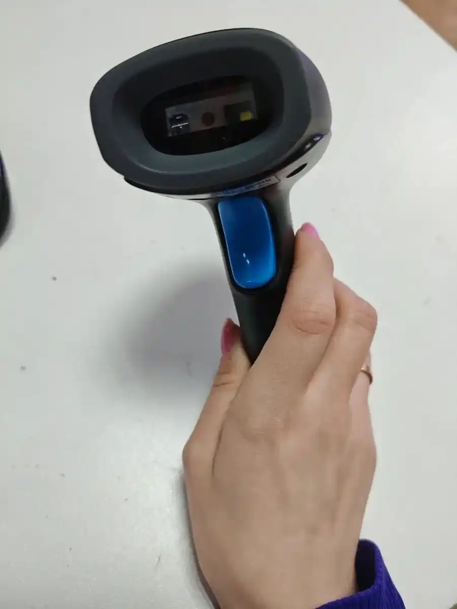 Shtrix-kodlar va QR-kodlarning 2D skaneri, Bluetooth va simli, do‘kon va kassa uchun rider