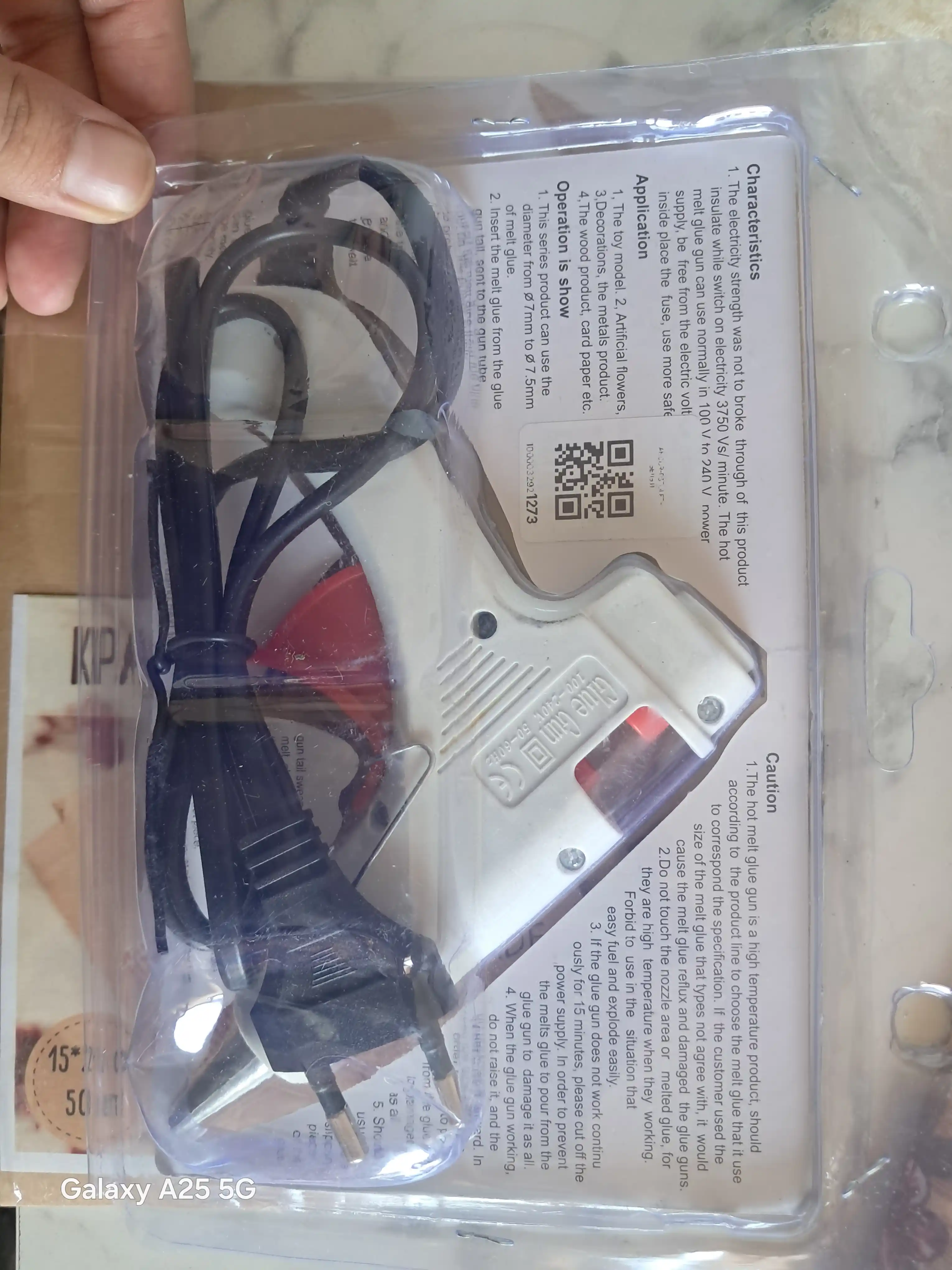 Пистолет клей- 20 W, белый и синий
