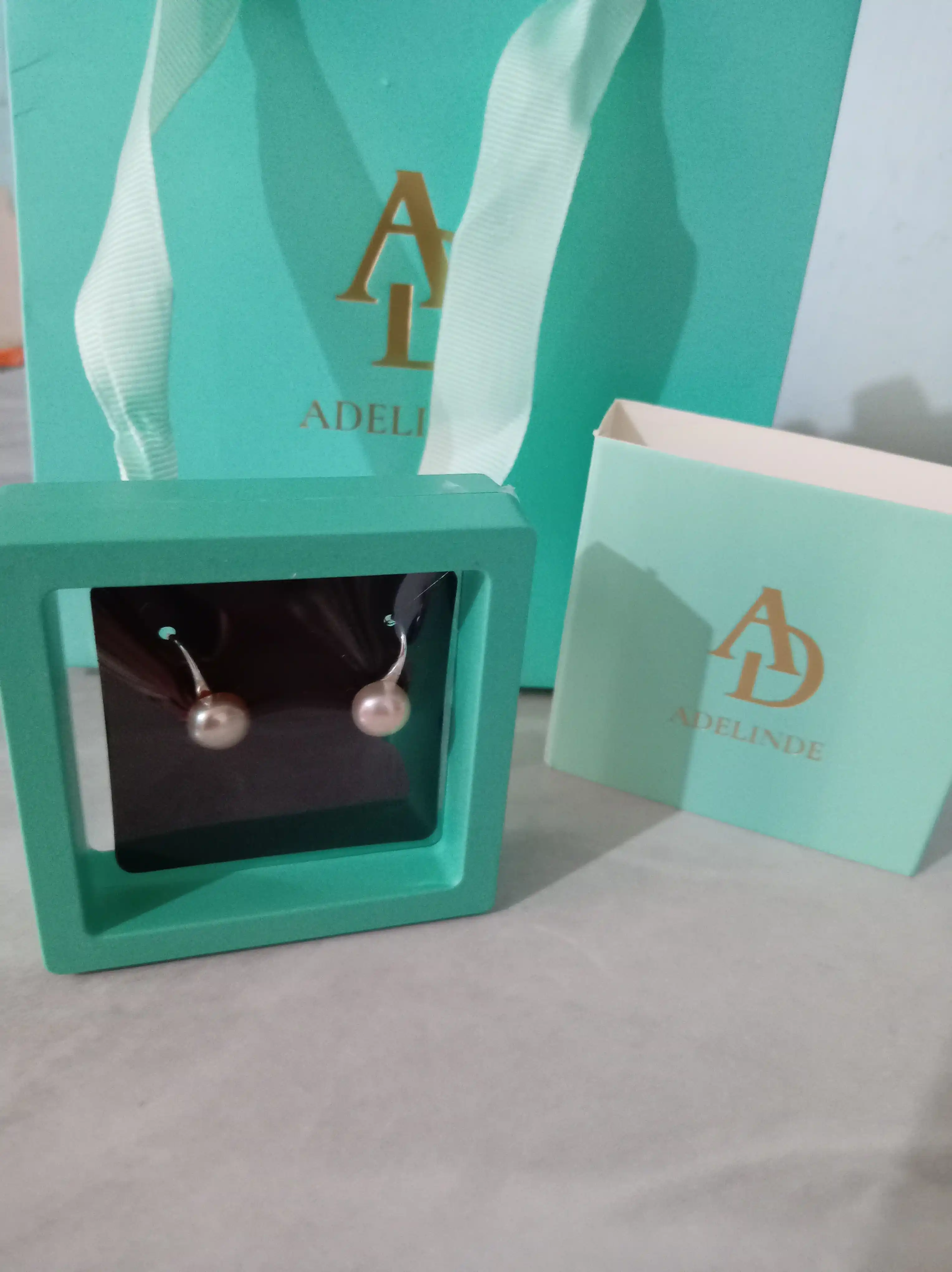 Серебряные серьги с натуральным жемчугом Adelinde 925 пробы